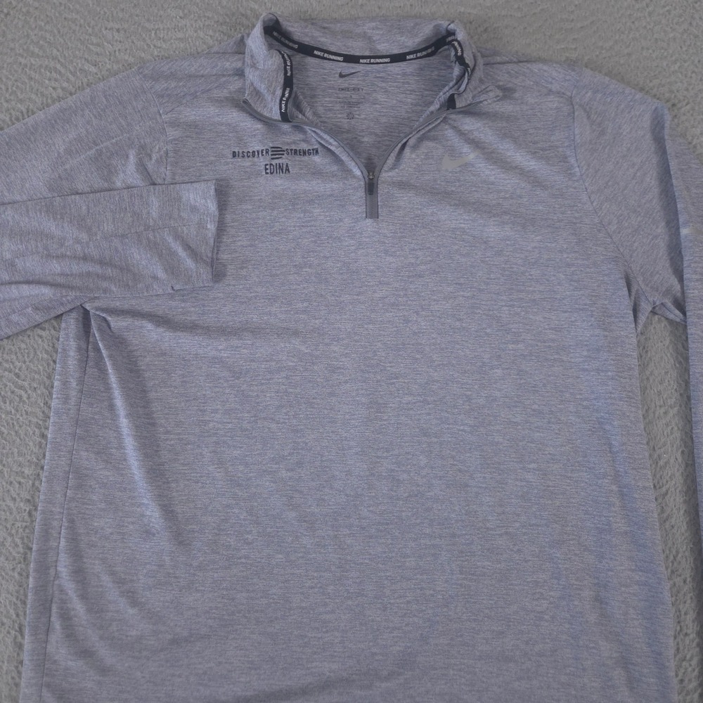 Nike Shirt Men Large Gray Element Dri-FIT 1/2-Zip Running Top Heathered Pullover